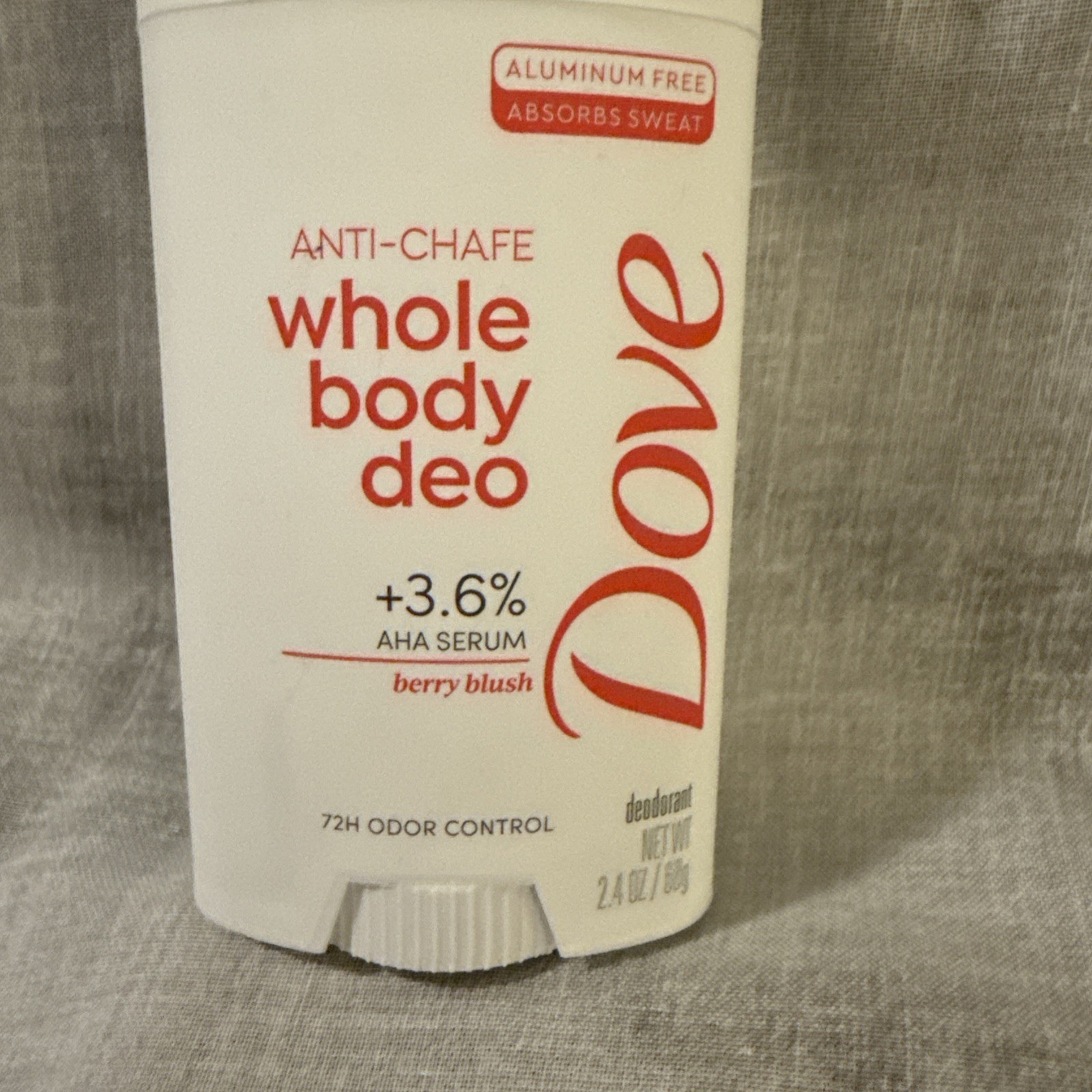 Dove Whole Body Deo Aluminum Free Anti-Chafe 2.4 Ounce (Pack of 1), White