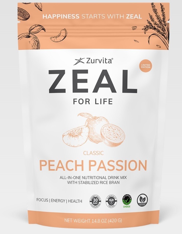 1 Bag Zurvita Zeal for Life Drink Mix Mango Peach Passion 30 Servings, 420g