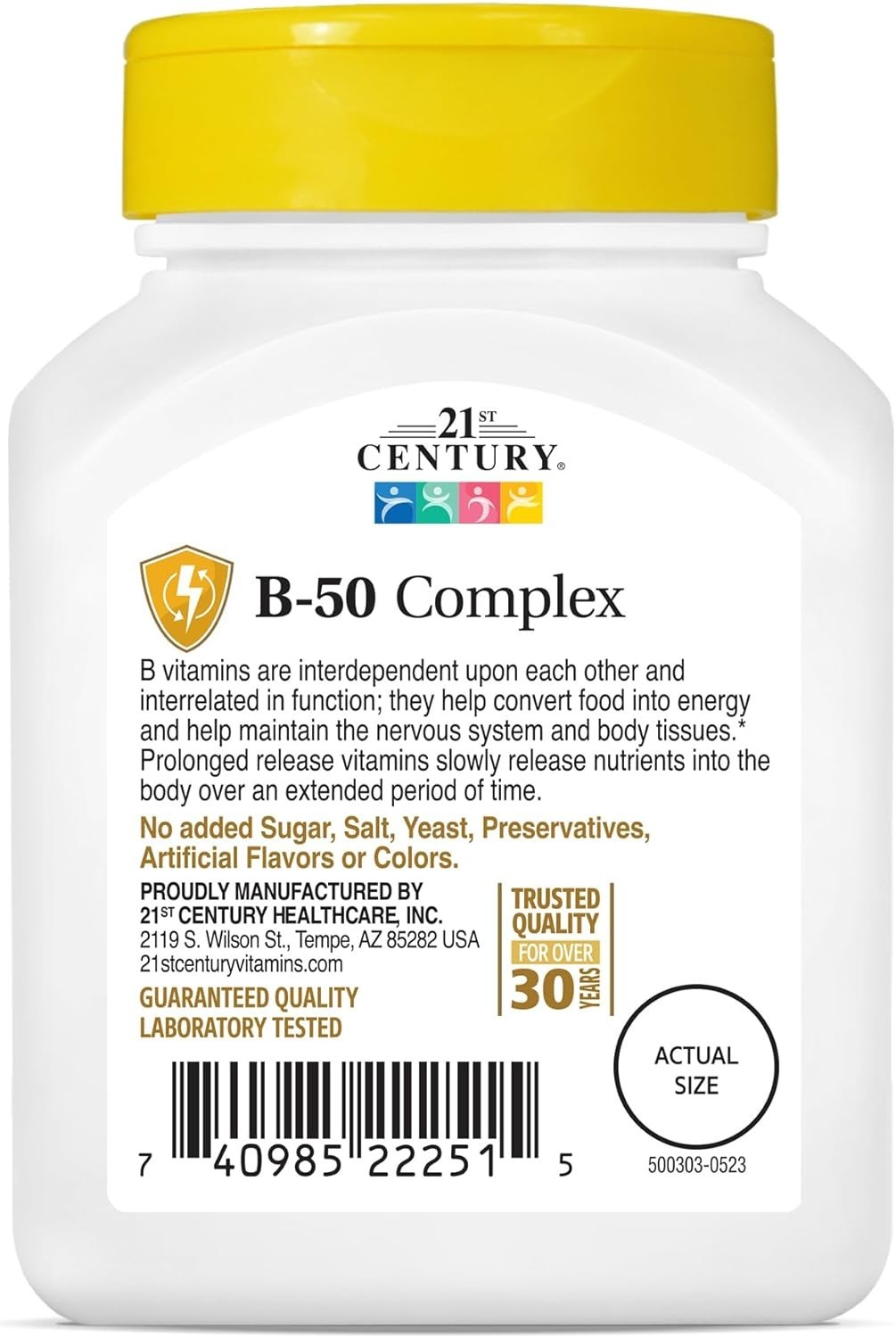 Energy Management with B 50 Complex Tablets – Prolonged Release, 60 Count Bottle