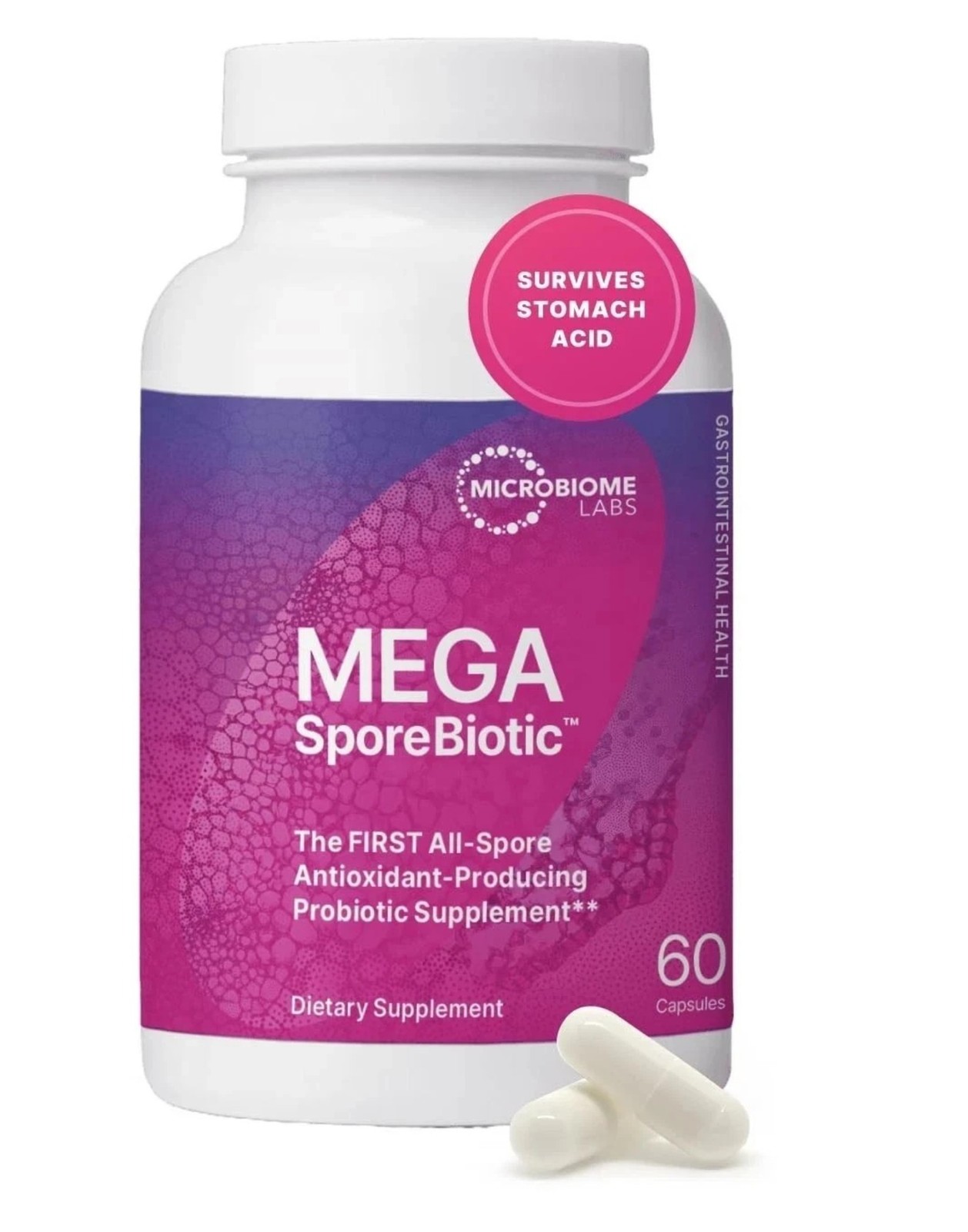 3PCS-Microbiome Labs Mega SporeBiotic 60 CAPSULES Probiotic Complex SUPER FRESH.