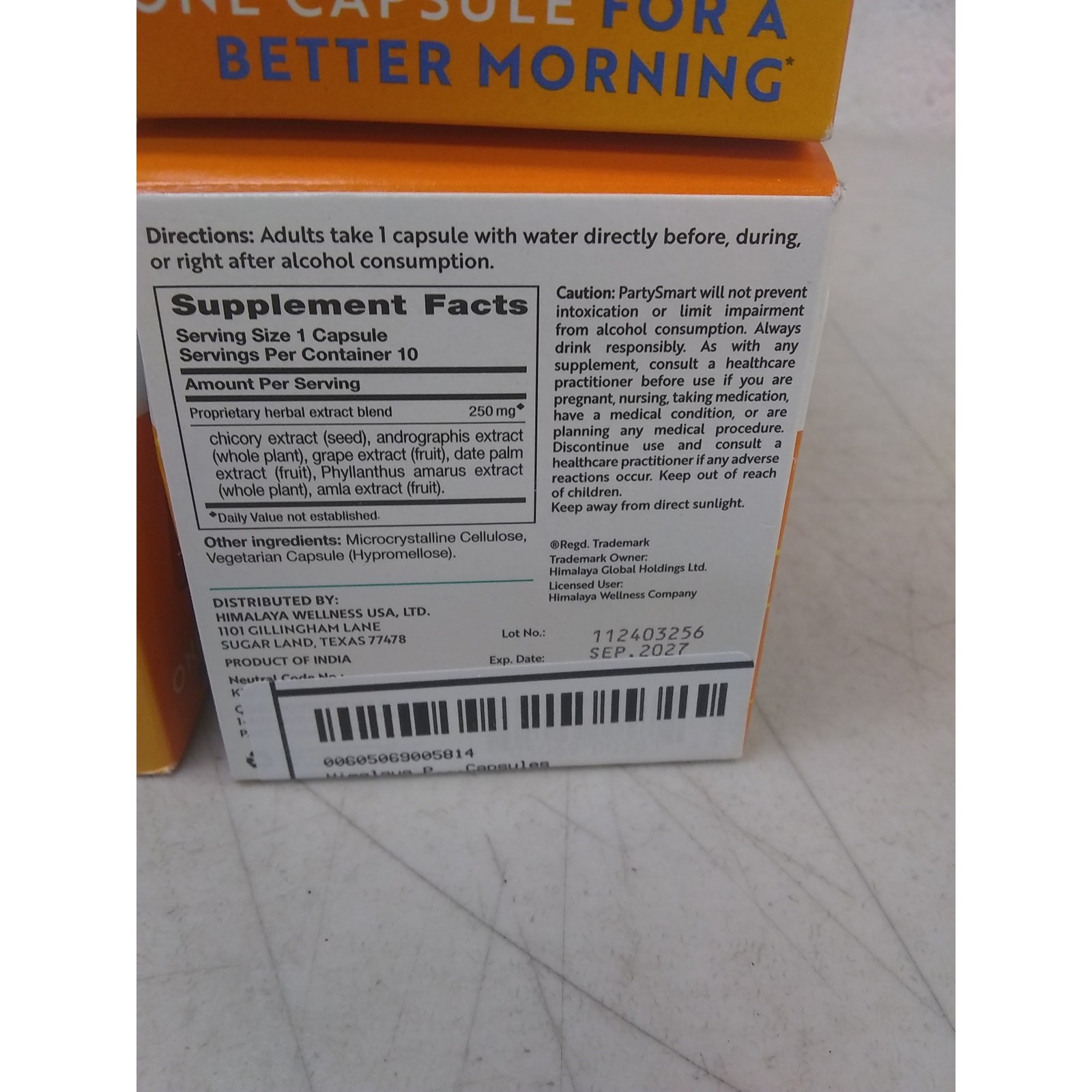 PACK-of-40 Himalaya Veggie Capsules, Partysmart, Individually Packed, 09/27