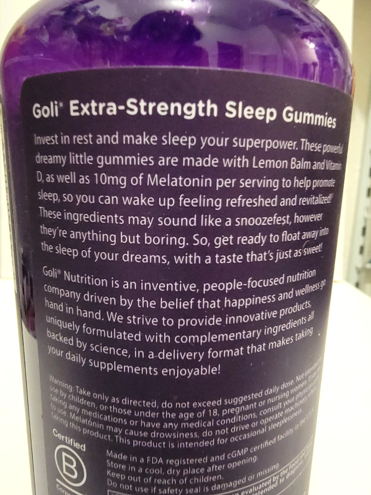 Goli Nutritional Supplement, Extra Strength Sleep Gummy 10mg Melatonin – 150 …