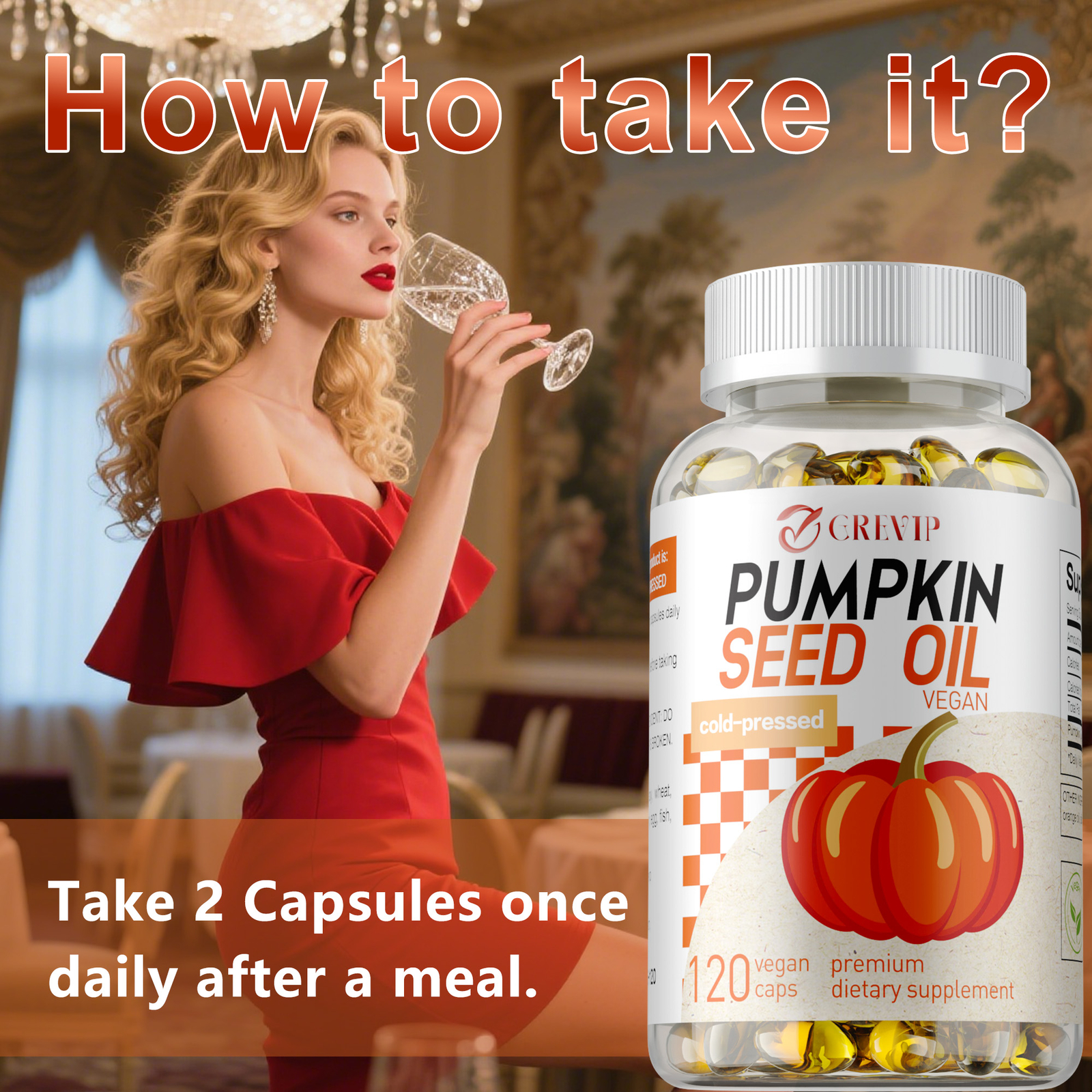 Pumpkin Seed Oil-Urinary & Bladder Support,Hair Growth,Supports Prostate Health