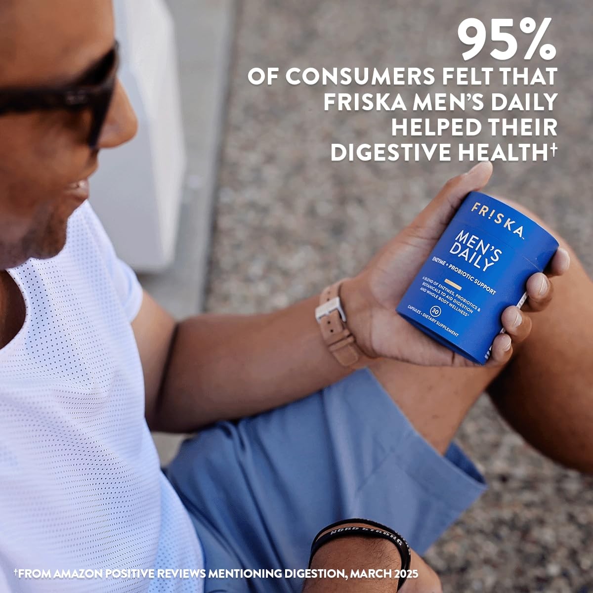 Friska Daily Digestive Enzymes with Probiotics for Men – Helps Break Down Pro…