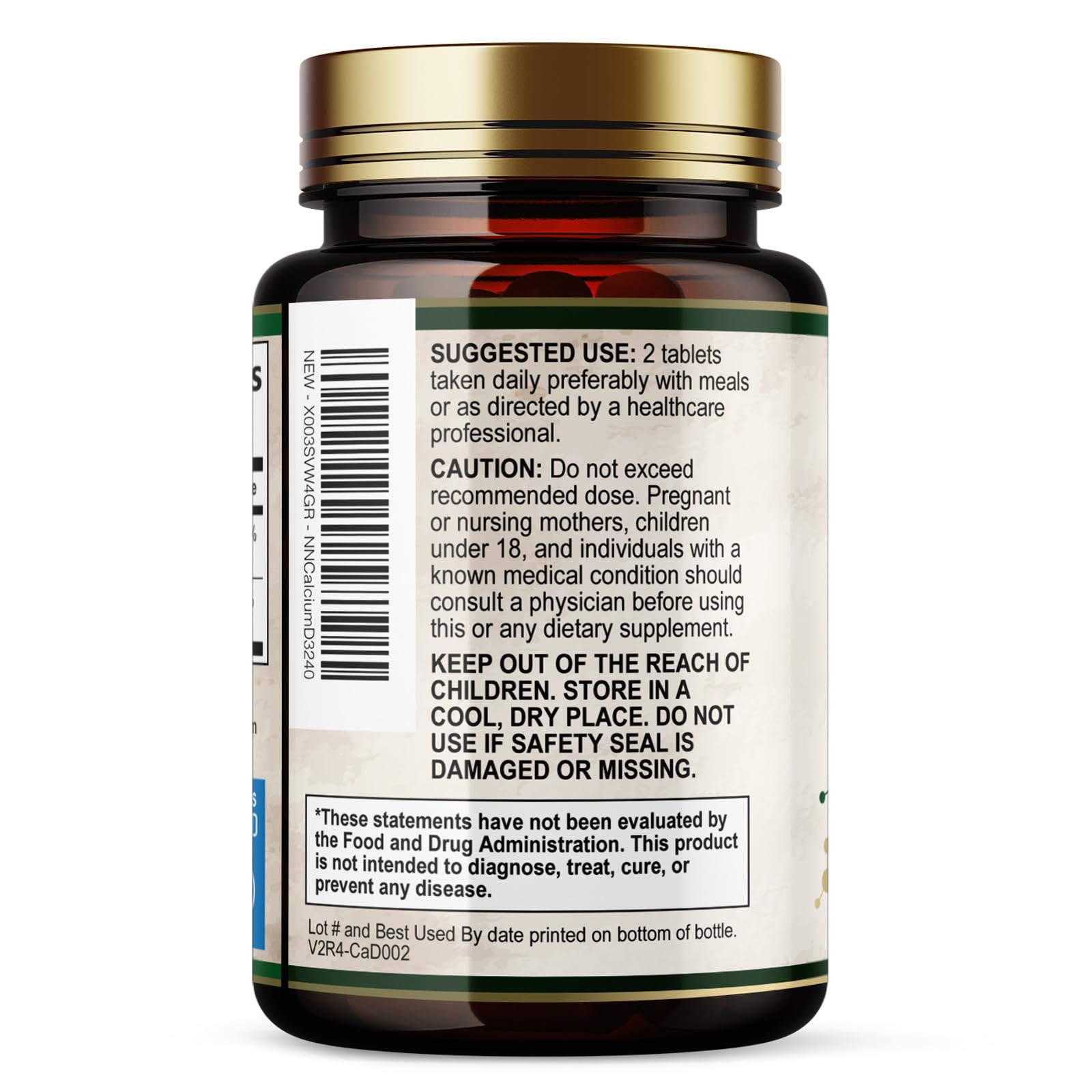 Calcium 1200 mg with Vitamin D3 – Per Serving – Bone 240 Count (Pack of 1)