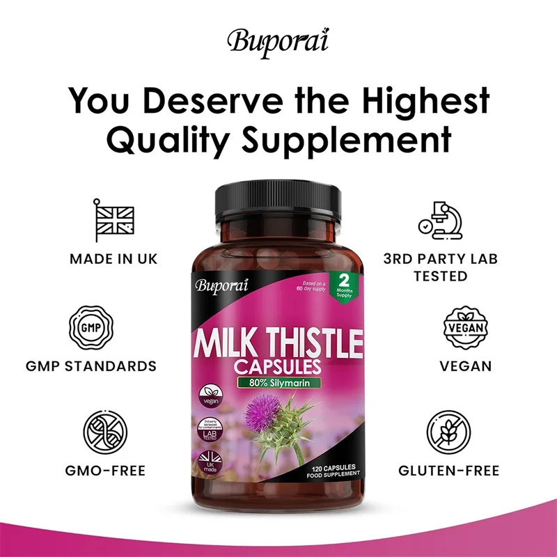 Milk Thistle 240pcs,Boosts Cellular Energy,Improve Liver Function,Fat Metabolism