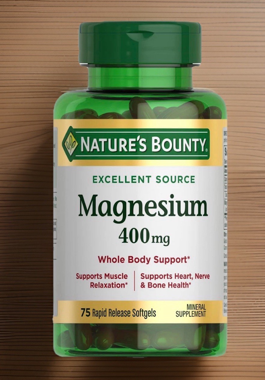 Magnesium Supplement 400mg – 75 Count Liquid Softgels for Bone and Muscle Health