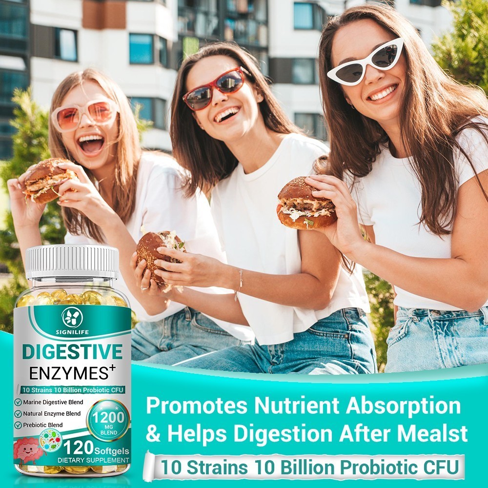 Digestive Enzymes Prebiotic & Probiotics Gas, Constipation & Bloating Relief 120