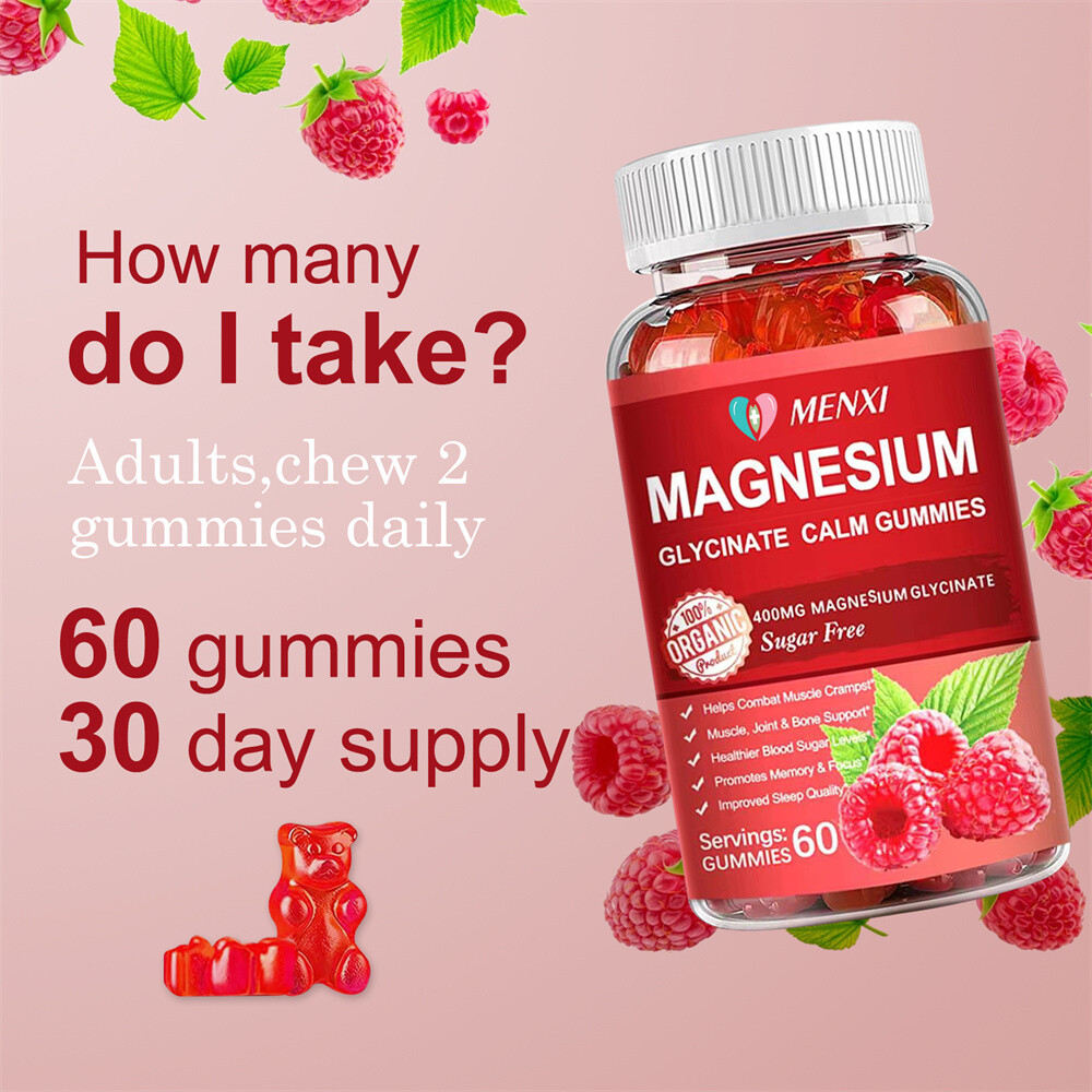 Magnesium Glycinate Gummies 400Mg For Bone, Heart, Muscle, Nervous System Health