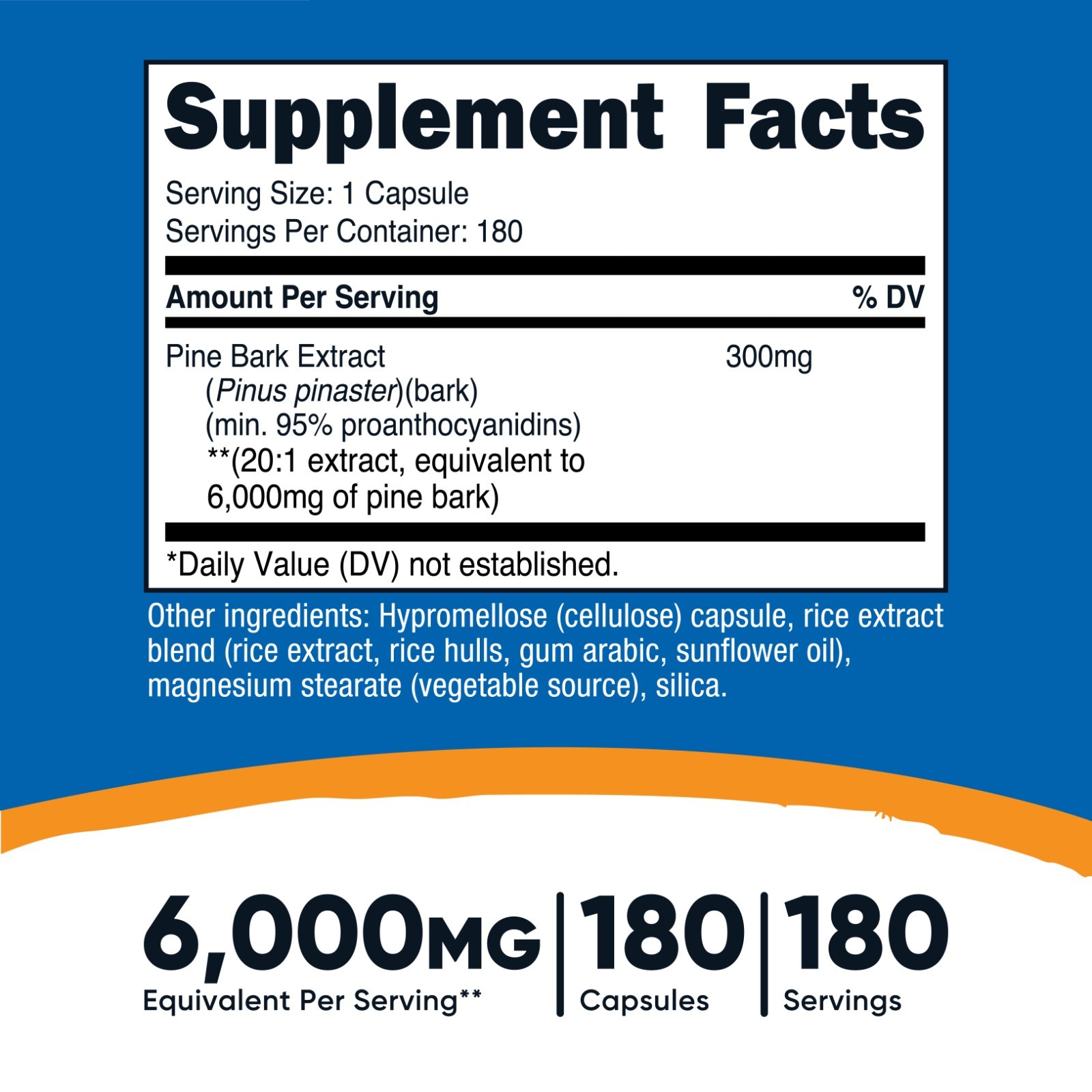Nutricost Pine Bark Extract 6000mg, 180 Capsules – Non-GMO, Gluten Free
