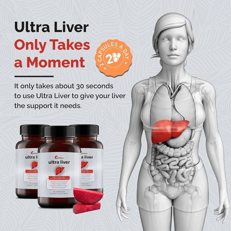 UpWellness 3pcs Ultra Liver Supplement for Liver Health and Gallbladder Support