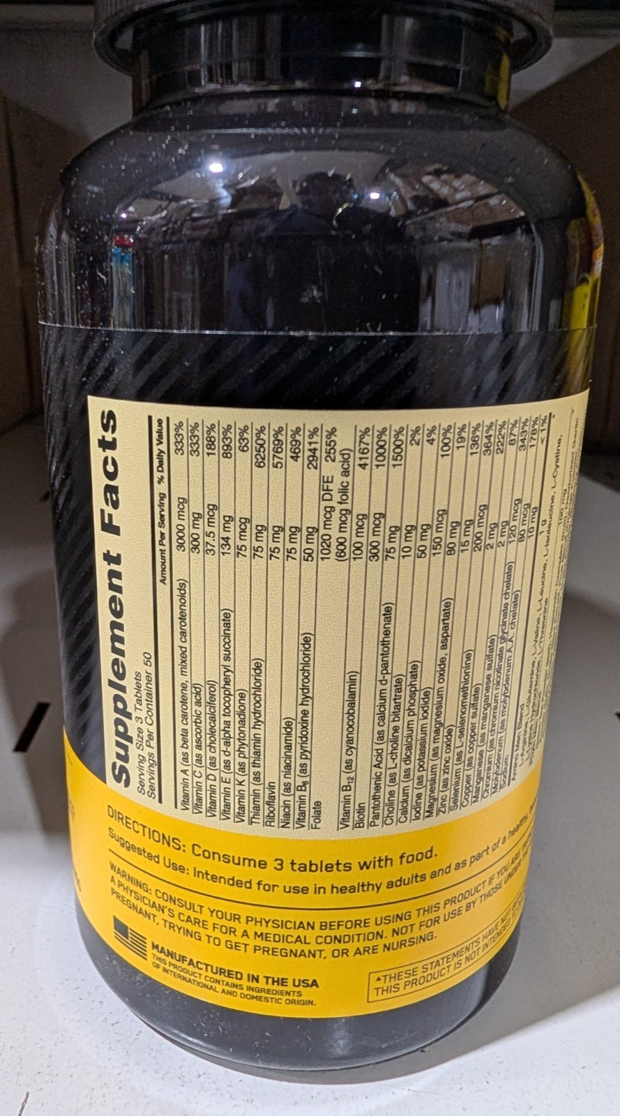 Optimum Nutrition Opti-Men 150 Tablets Multivitamin For Active Men EXP 1/2027