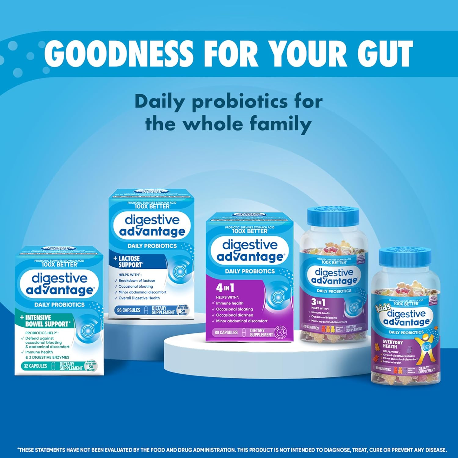 Digestive Advantage Daily Probiotics Lactose Support 96 Count Probiotic Pills