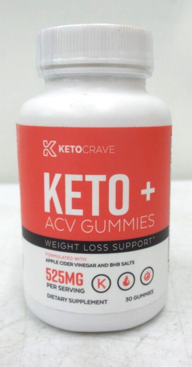 KETOCRAVE KETO+ACV Gummies 525MG 30 Gummies Exp. 01/2026 (G133173-1F B-1)