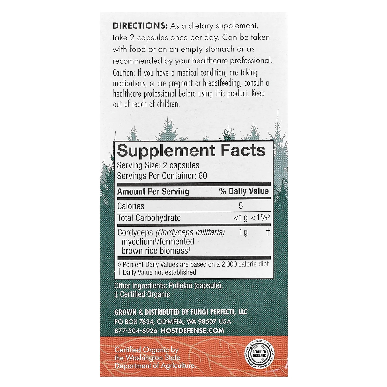2 X Host Defense, Mushrooms�, Cordyceps, 120 Capsules (0.5 g per Capsule)