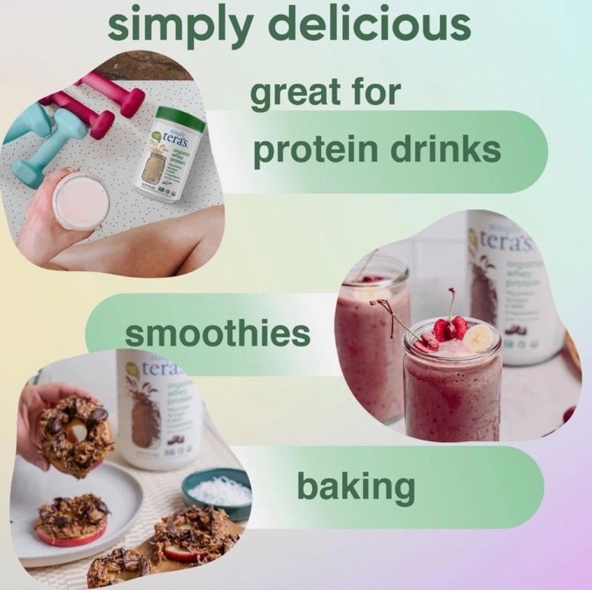 Simply Tera’s Organic Whey Protein Powder 12 oz Bourbon Vanilla 20g Protein 5/27