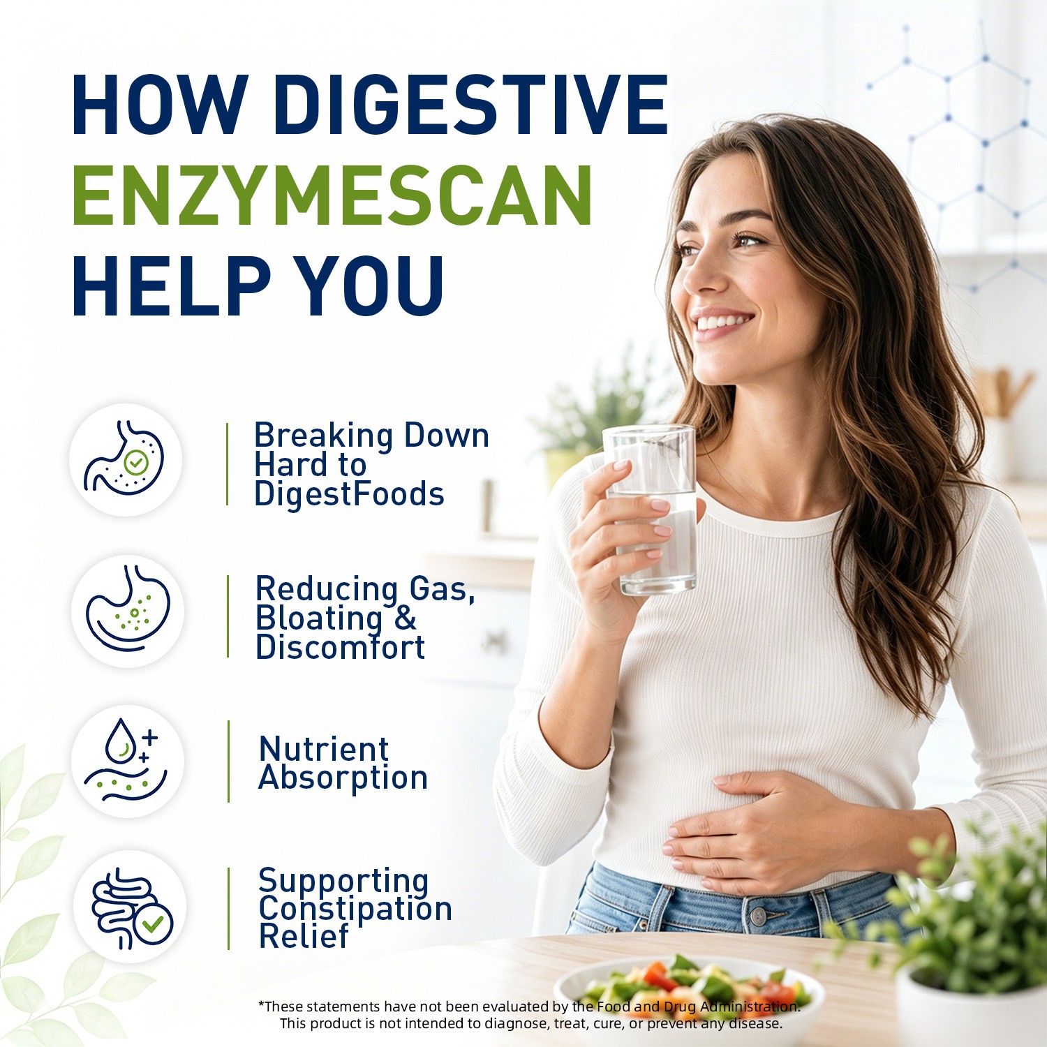 Digestive Enzymes Prebiotic&Probiotics Gas,Constipation&Bloating Relief