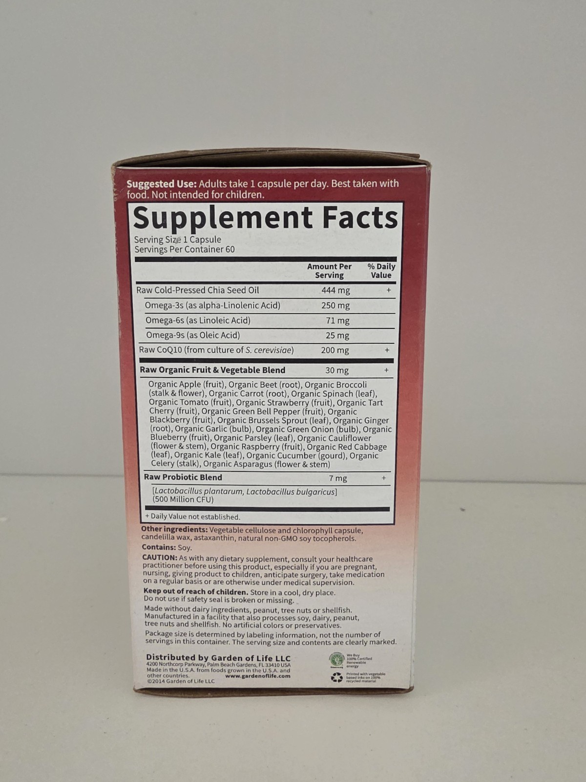 Garden Of Life – Raw CoQ10 – 60 caps BUB 05/2026