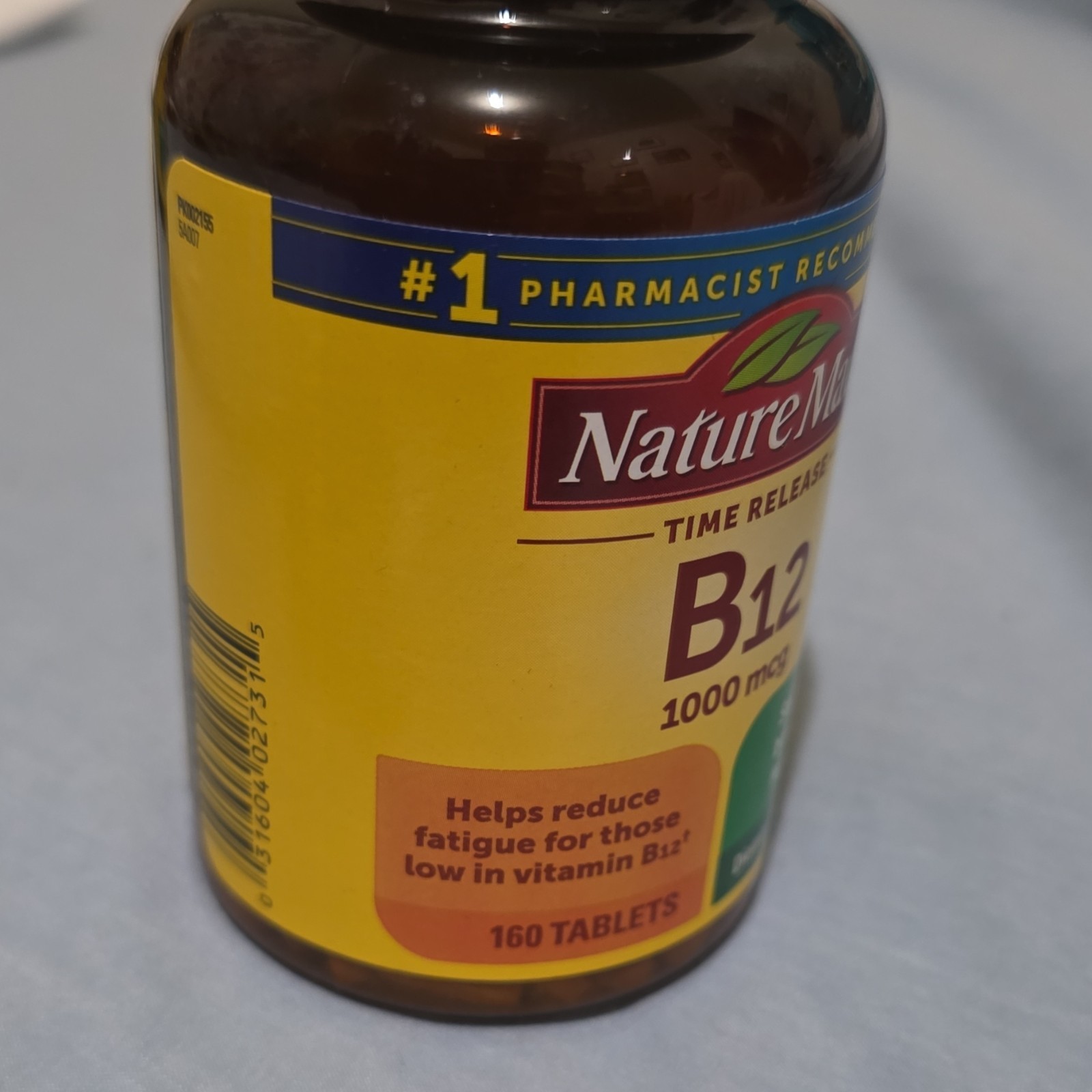 Nature Made Time Release B12 1000 mcg 160 Tablets – Vitamin B12 & Calcium