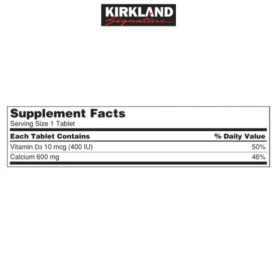 New Kirkland Signature Calcium 600 mg. with Vitamin D3, 500 Tablets