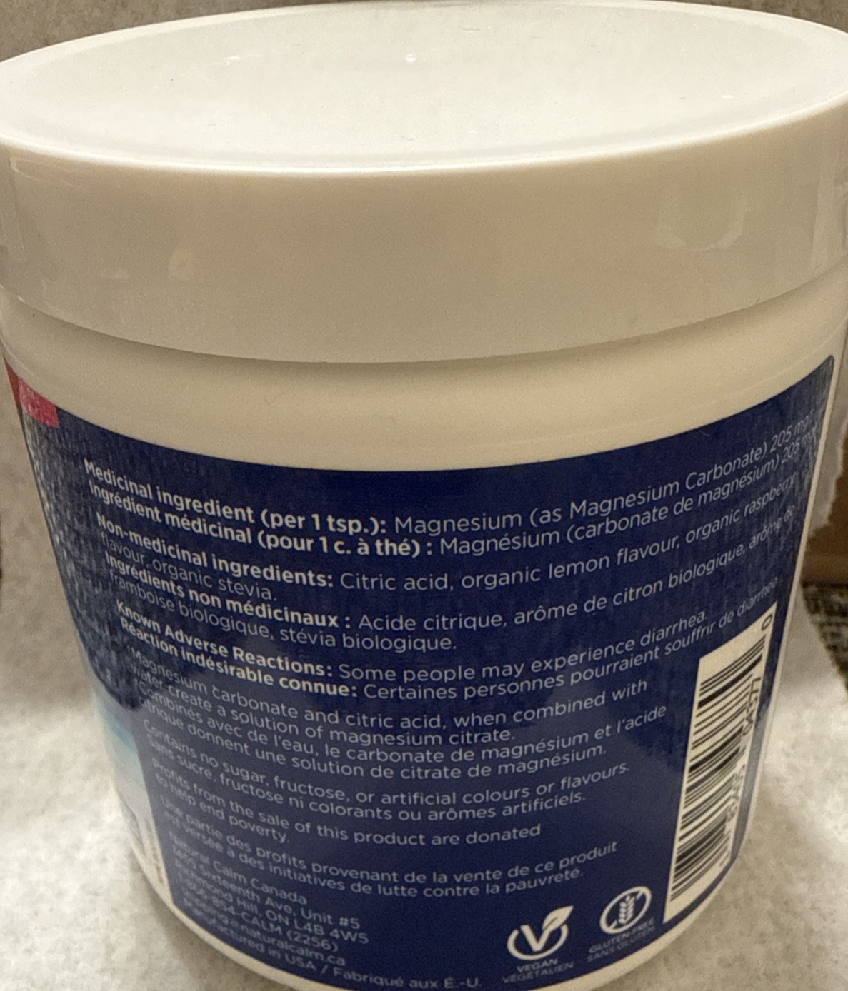 Natural Calm Magnesium Powder Supplements 8 oz, RASPBERRY/LEMON Exp. 02/2028New