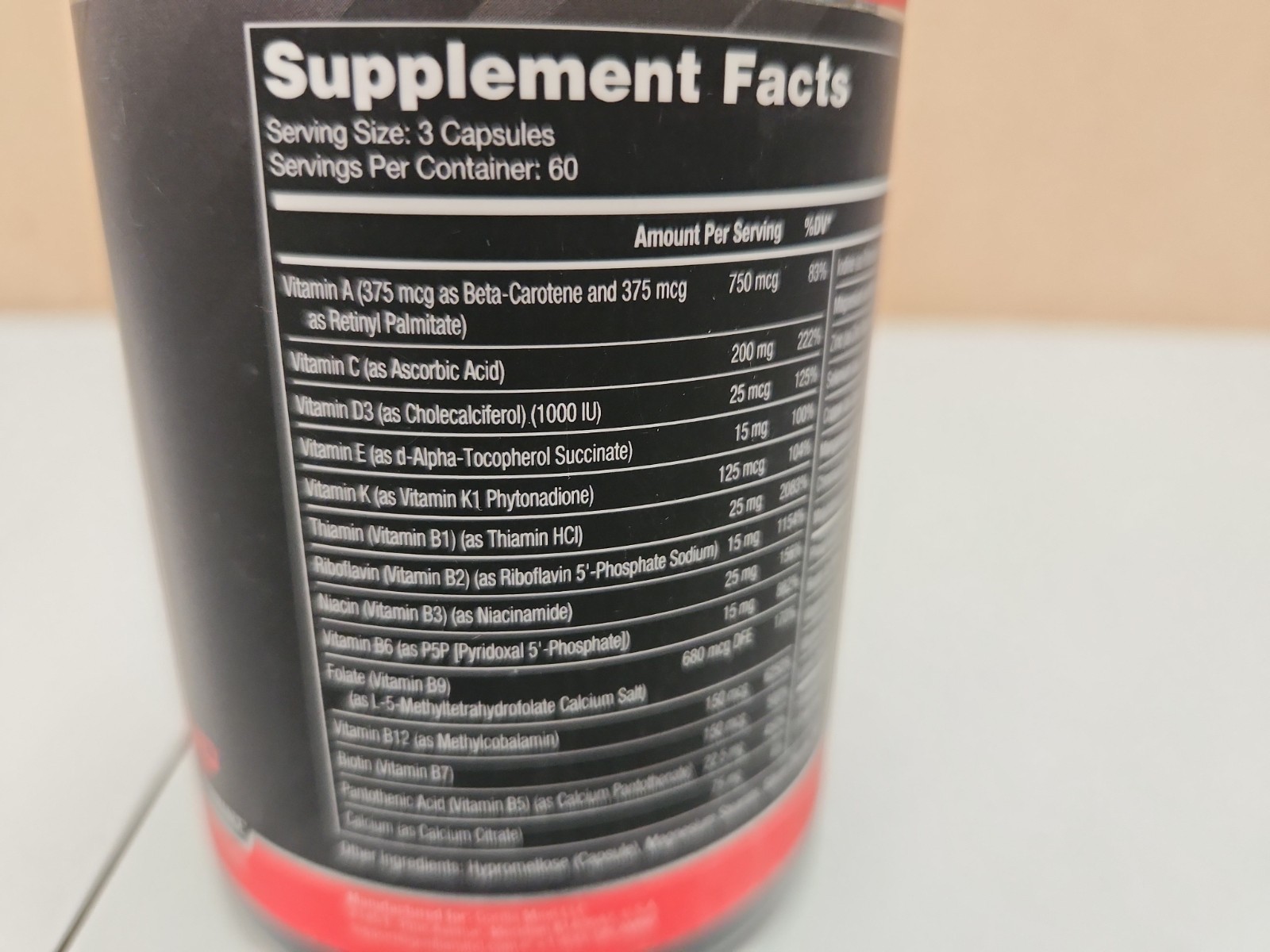 Gorilla Mind Elite Multi-Vitamin Daily Wellness Immune Formula 180 Capsules 0627