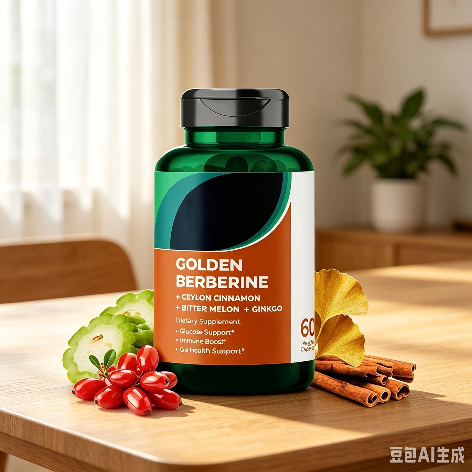 Golden Berberine Glucose Boost, Immune Support, Health Gut Supplements US Seller