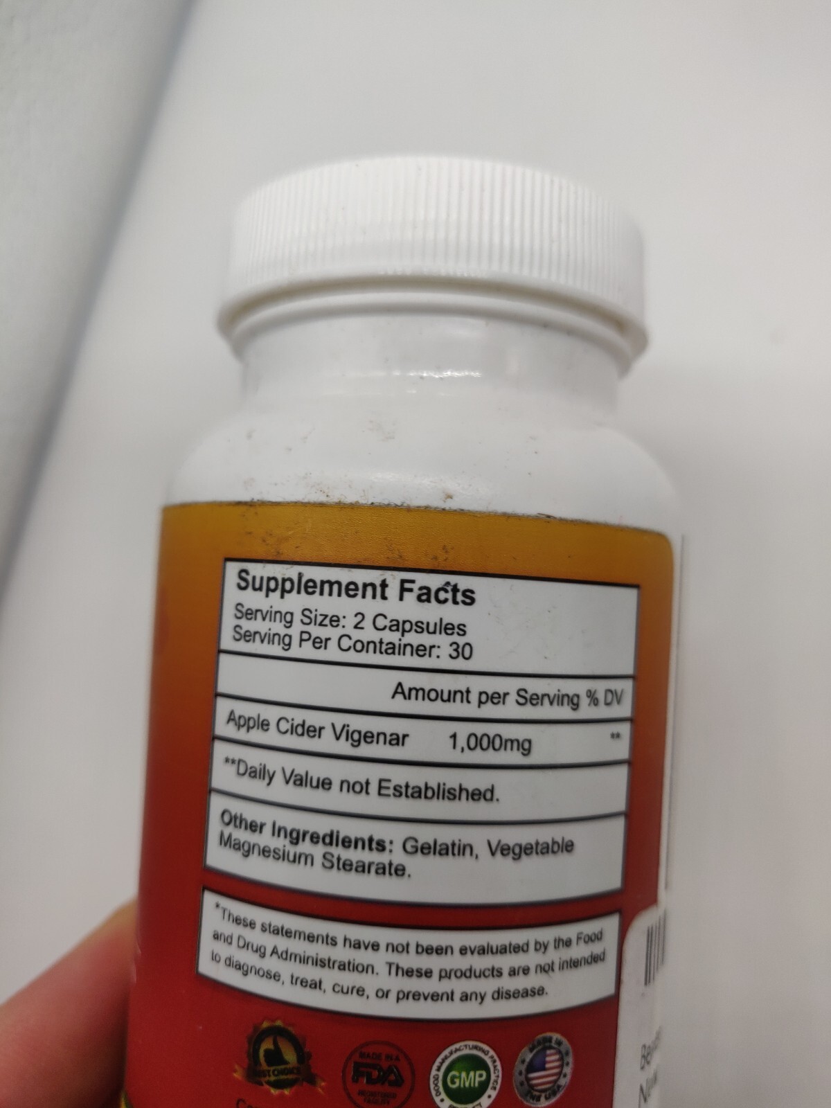 Beaver Brook Apple Cider Vinegar 1000mg natural 60 Capsules Exp 06/2025