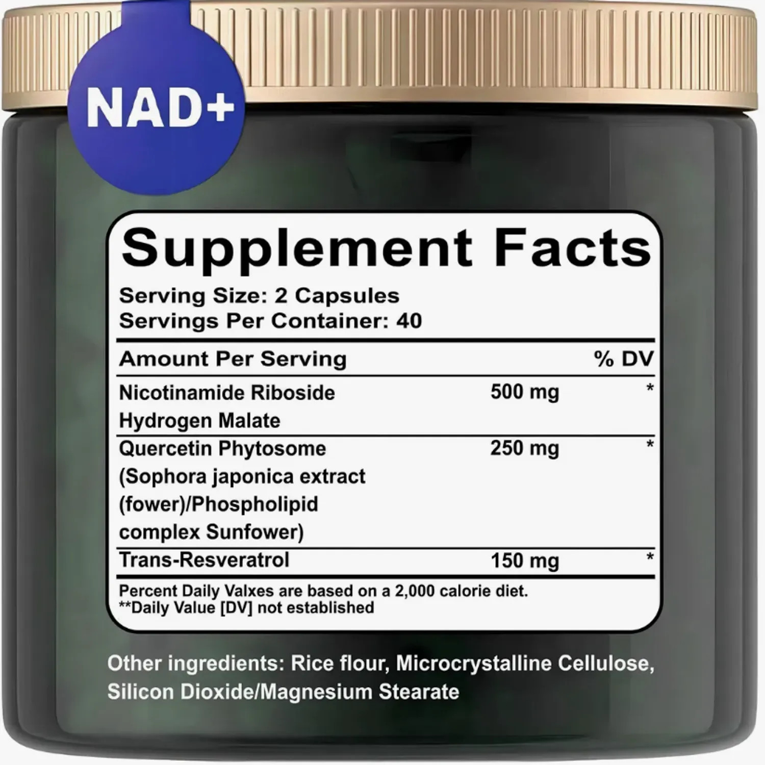 NAD+ Resveratrol Anti-Aging Supplement, Supports Cell Health