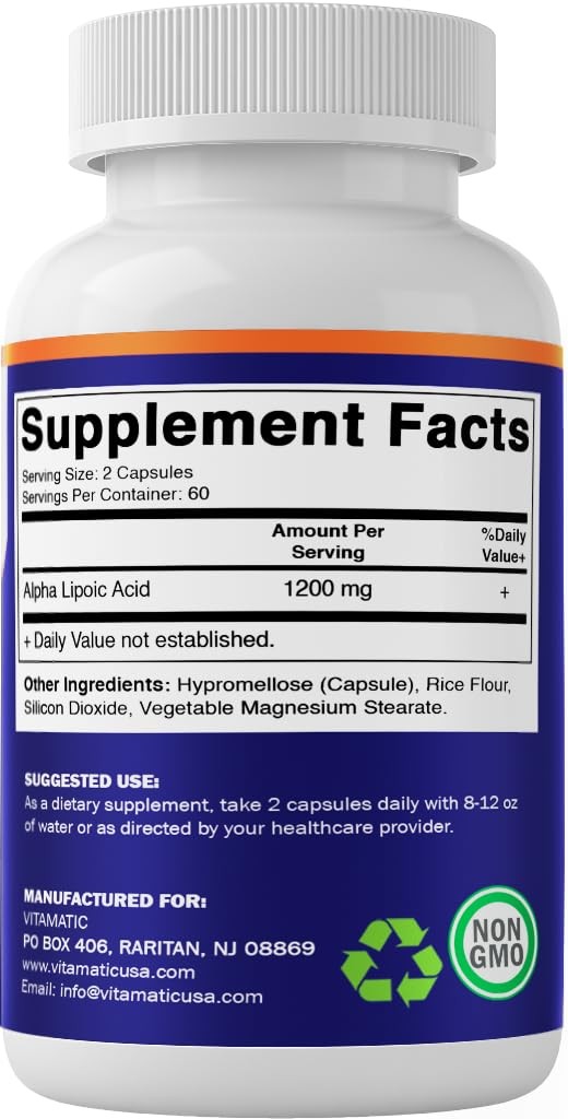 Vitamatic Alpha Lipoic Acid 1200Mg Per Serving 120 – Soy