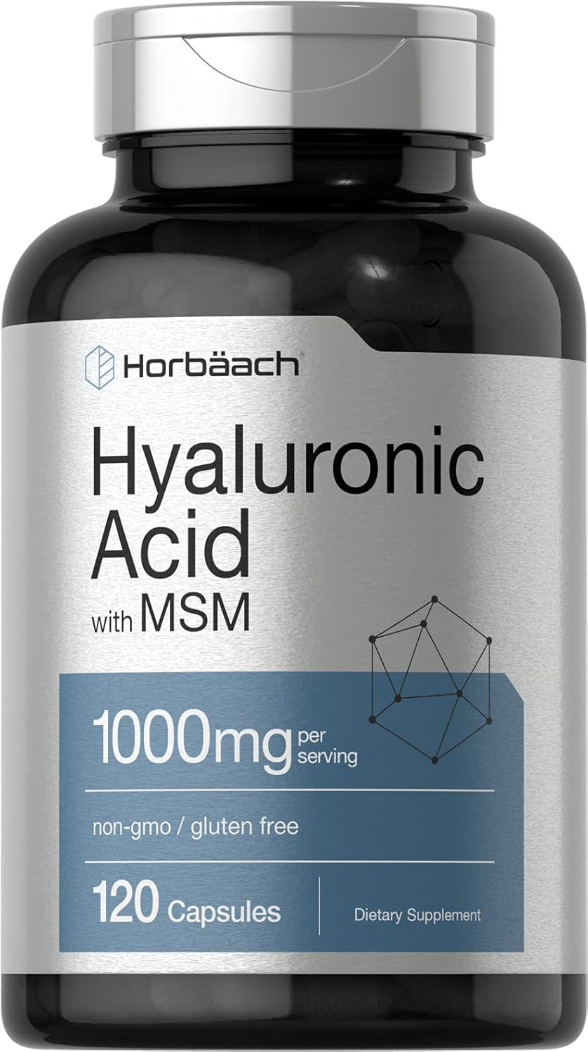 Hyaluronic Acid with MSM | 1000 mg | 120 Capsules | Non-GMO | Free Shipping