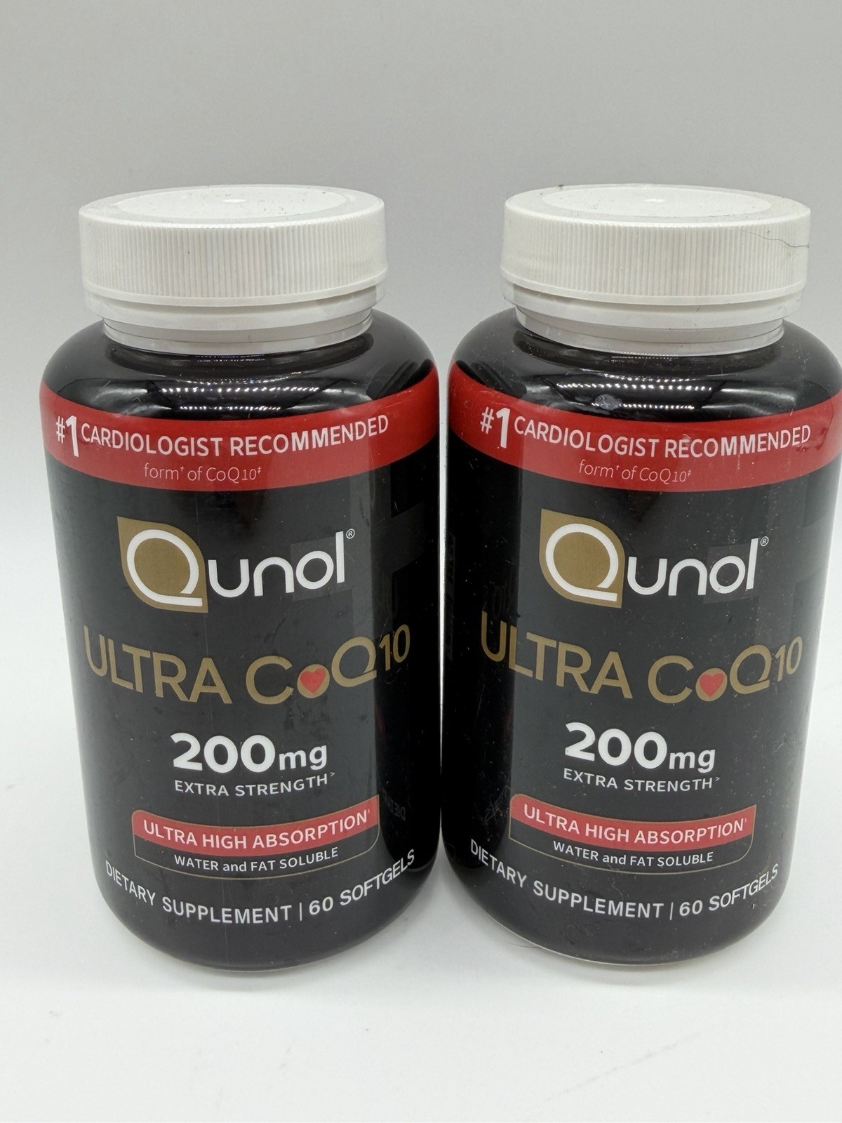 2 pack Qunol ULTRA CoQ10 200mg 60 softgels Each Exp 6/2027