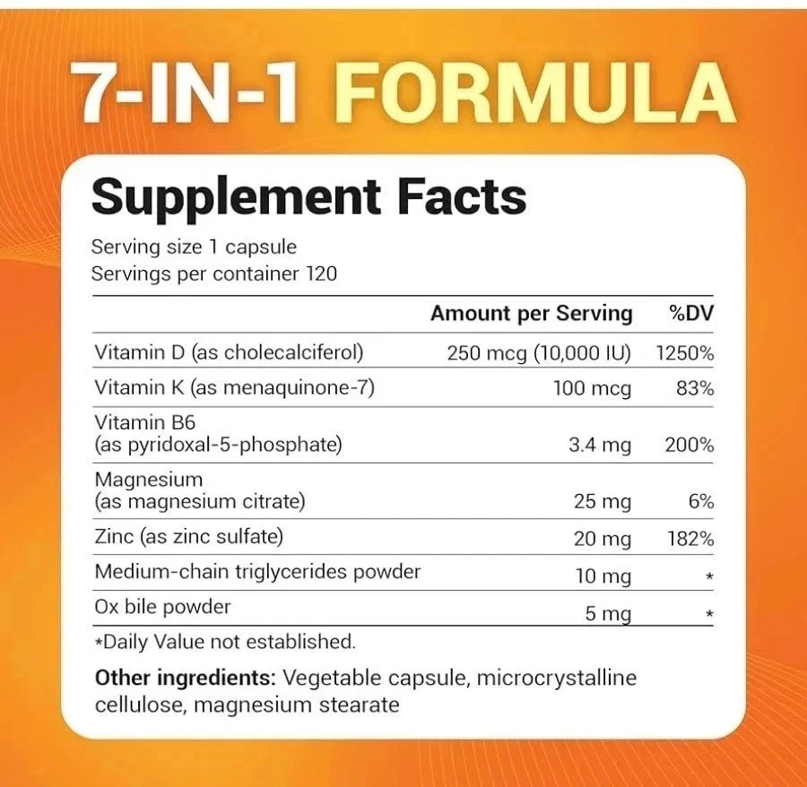 (2 Pack) Dr. Berg’s Nutritionals 100mg Vitamin D3 & K2 Supplement – 120 Capsules