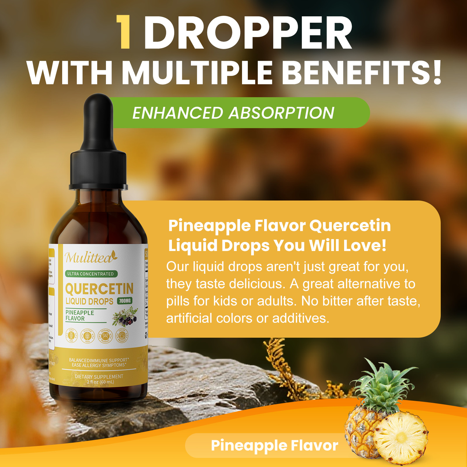 Quercetin Liquid Drops – Quercetin Supplements for Immunity Respiratory Wellness