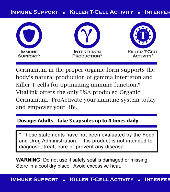 VitaLink US Source Organic Germanium 100 mg X 75 capsules – Immune Support