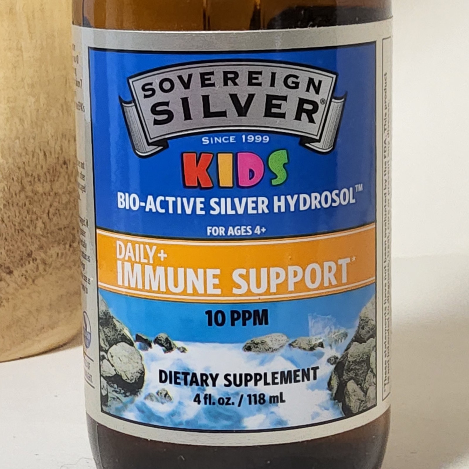 4 oz Bio-Active Silver Hydrosol for Kids by Sovereign Silver Sealed Bottle NWOB