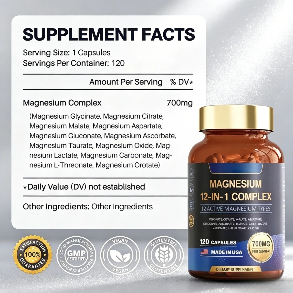 Totaria Magnesium 12-in-1 Complex 700mg –12 Active Forms for Muscle & Relaxation