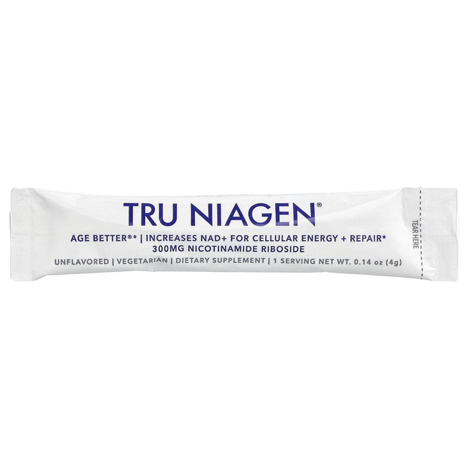 Increases NAD+, Nicotinamide Riboside, Unflavored, 30 Packets, 0.14 oz (4 g)