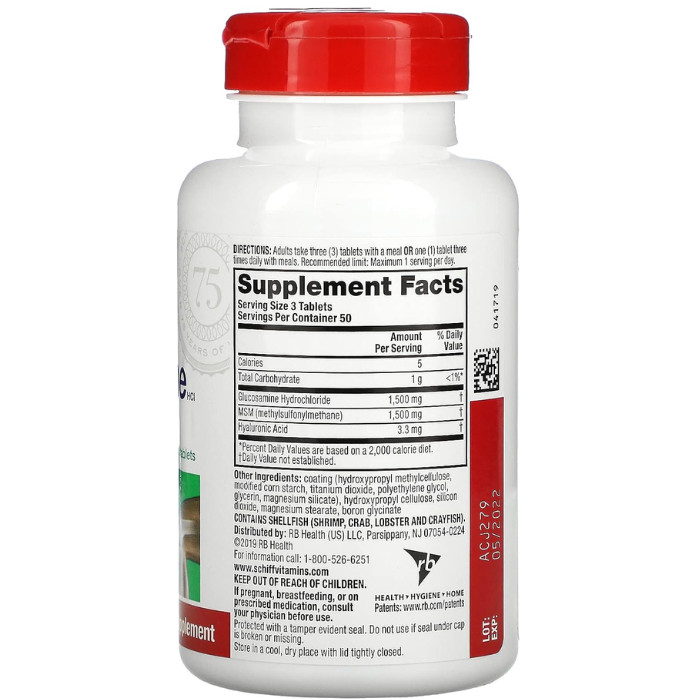 Schiff Glucosamine Plus MSM 150 tabs pack of6