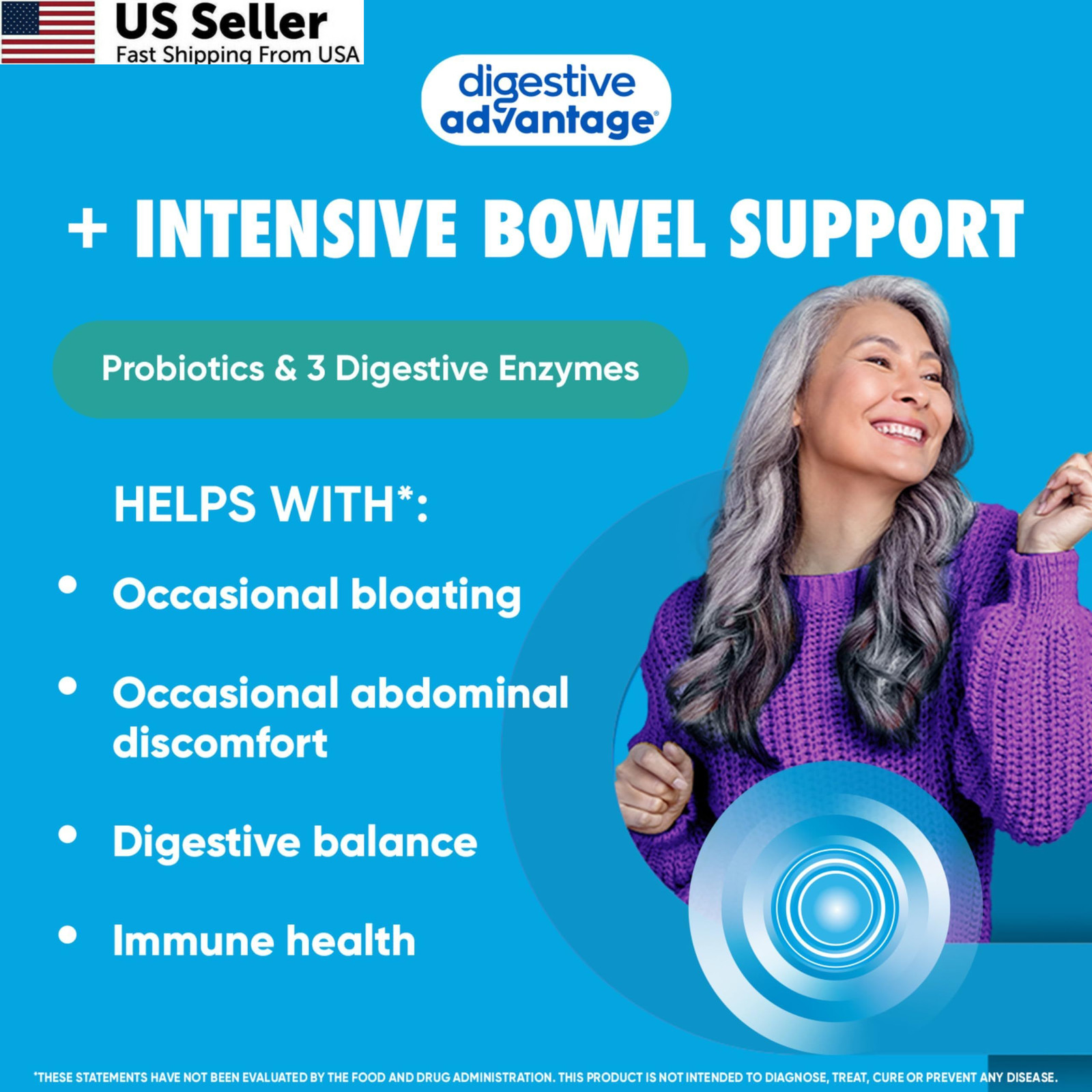 Digestive Advantage IBS Probiotics For Women and Men, 96 Count (Pack of 1)