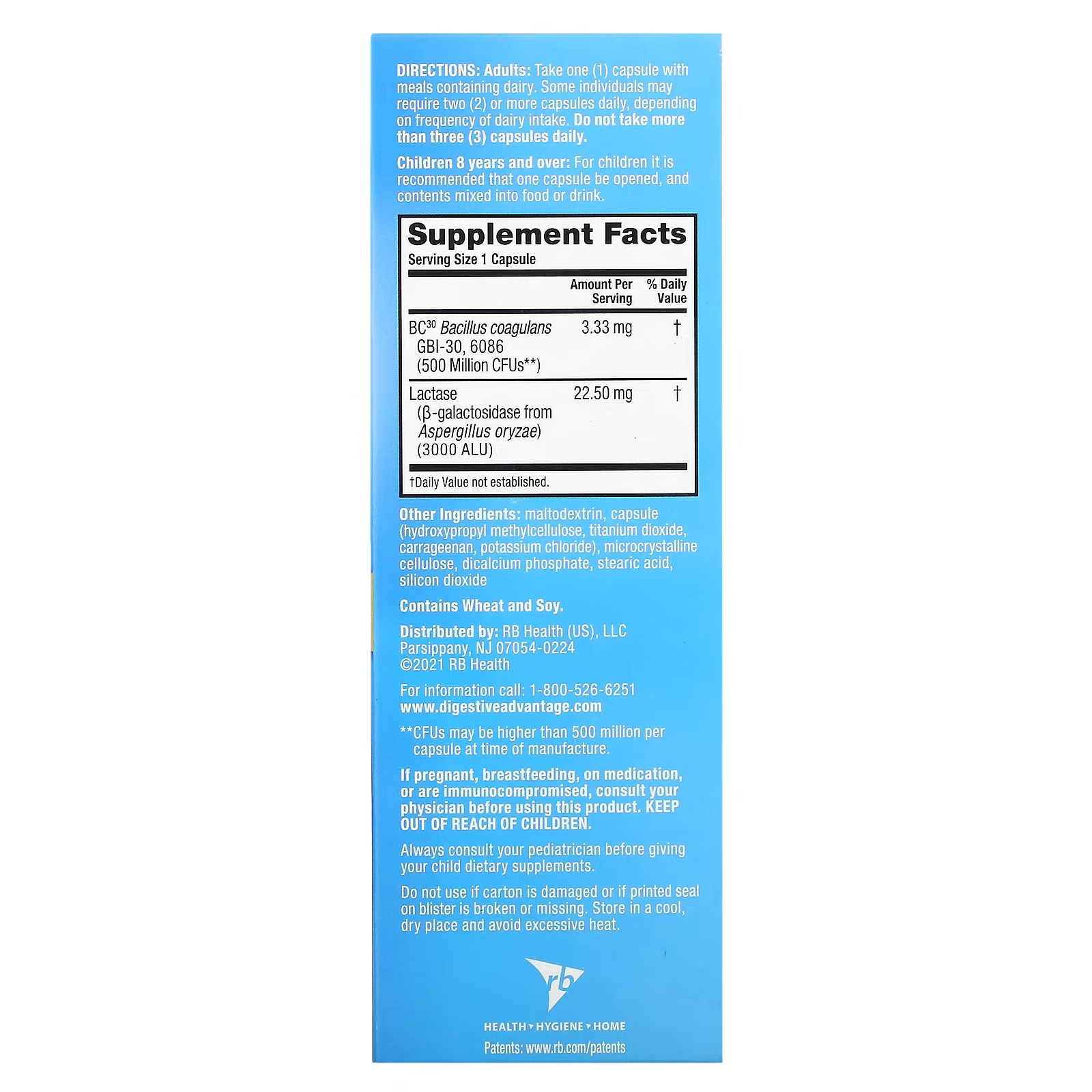 2 X Schiff, Digestive Advantage, Daily Probiotics + Lactose Support, 96 Capsule