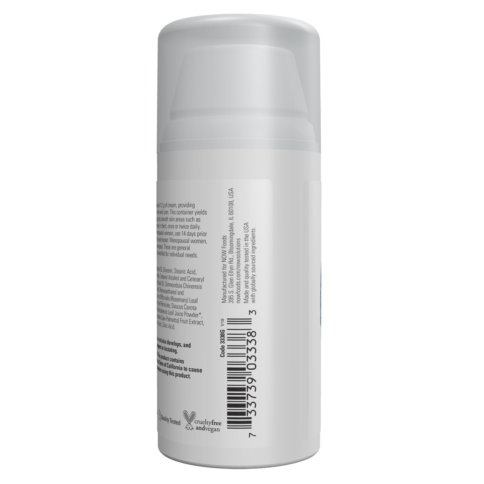 NOW Progesterone from Wild Yam Balancing Skin Cream 3 oz (2-Pack) EXP 02/2028