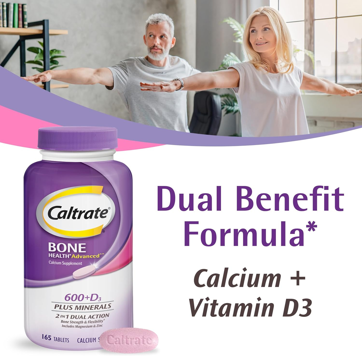 Caltrate 600 plus D3 plus Minerals Calcium and Vitamin D Supplement Tablets, Bon