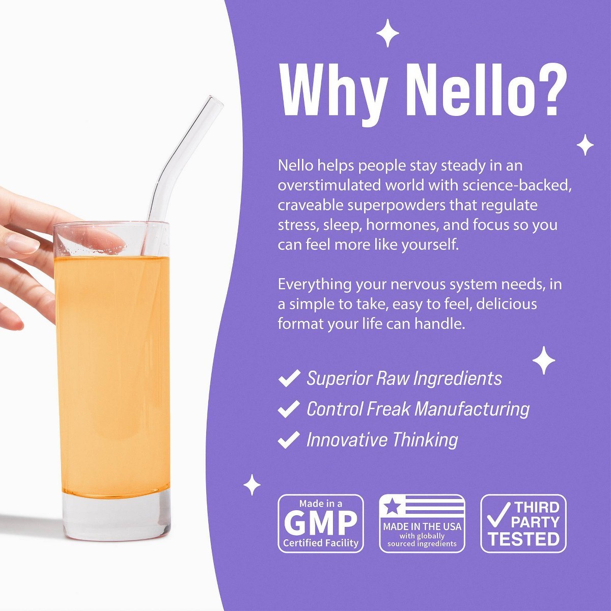 Nello Supersleep Drink Mix Supplement Powder – Peach Dream – 10ct