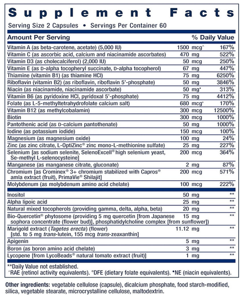 TWO PER DAY MULTIVITAMIN 120 Cap VITAMINS B, C, D, ZINC, MINERAL LIFE EXTENSION