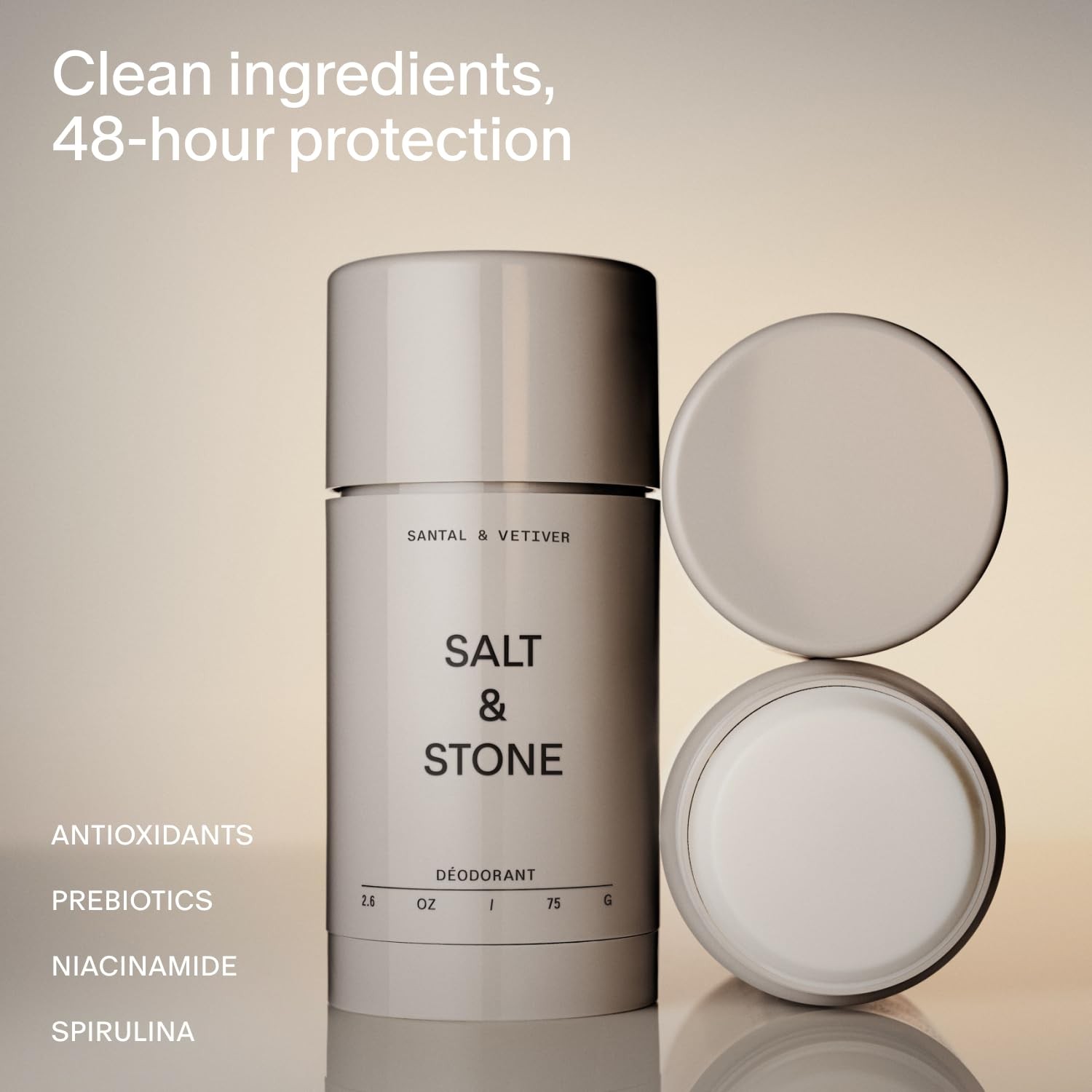 Salt & Stone Aluminum Free Deodorant | Extra Strength 2.6 Ounce (Pack of 1)