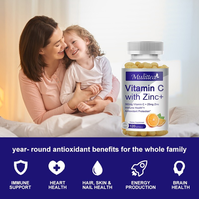 Vitamin C Capsules 1000mg+ Zinc 20mg For Immune System Support for Men and Women