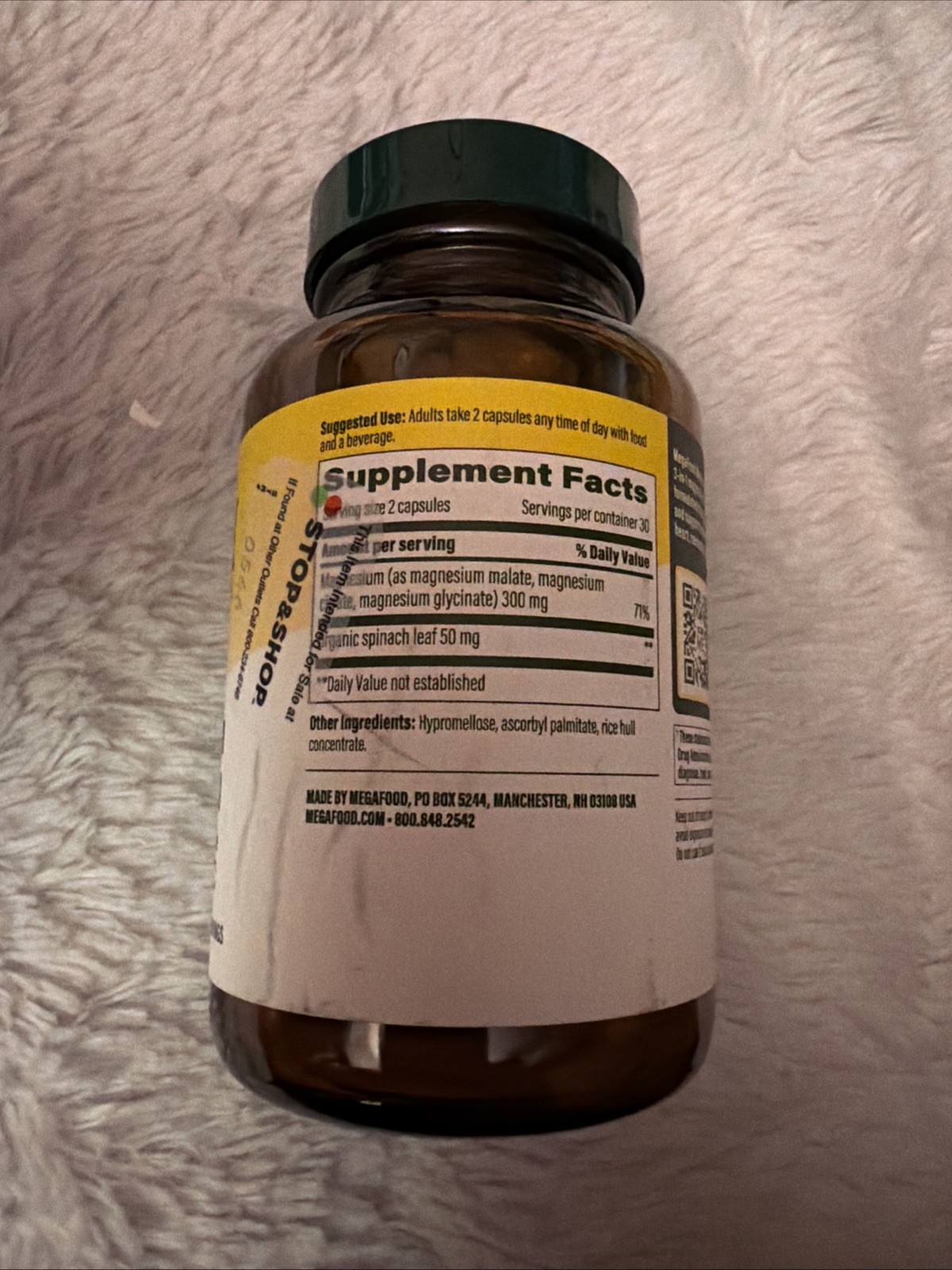 MegaFood Magnesium – Glycinate – Citrate – Malate 300mg Supplement – Exp 07/2026