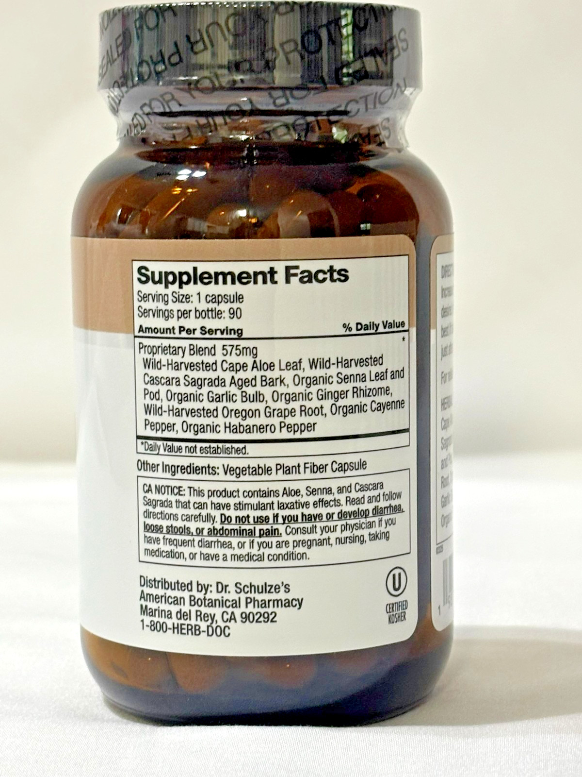 Dr. Schulze’s Intestinal Formula #1 Colon Support 90 Capsule EXP 2027 New Seale