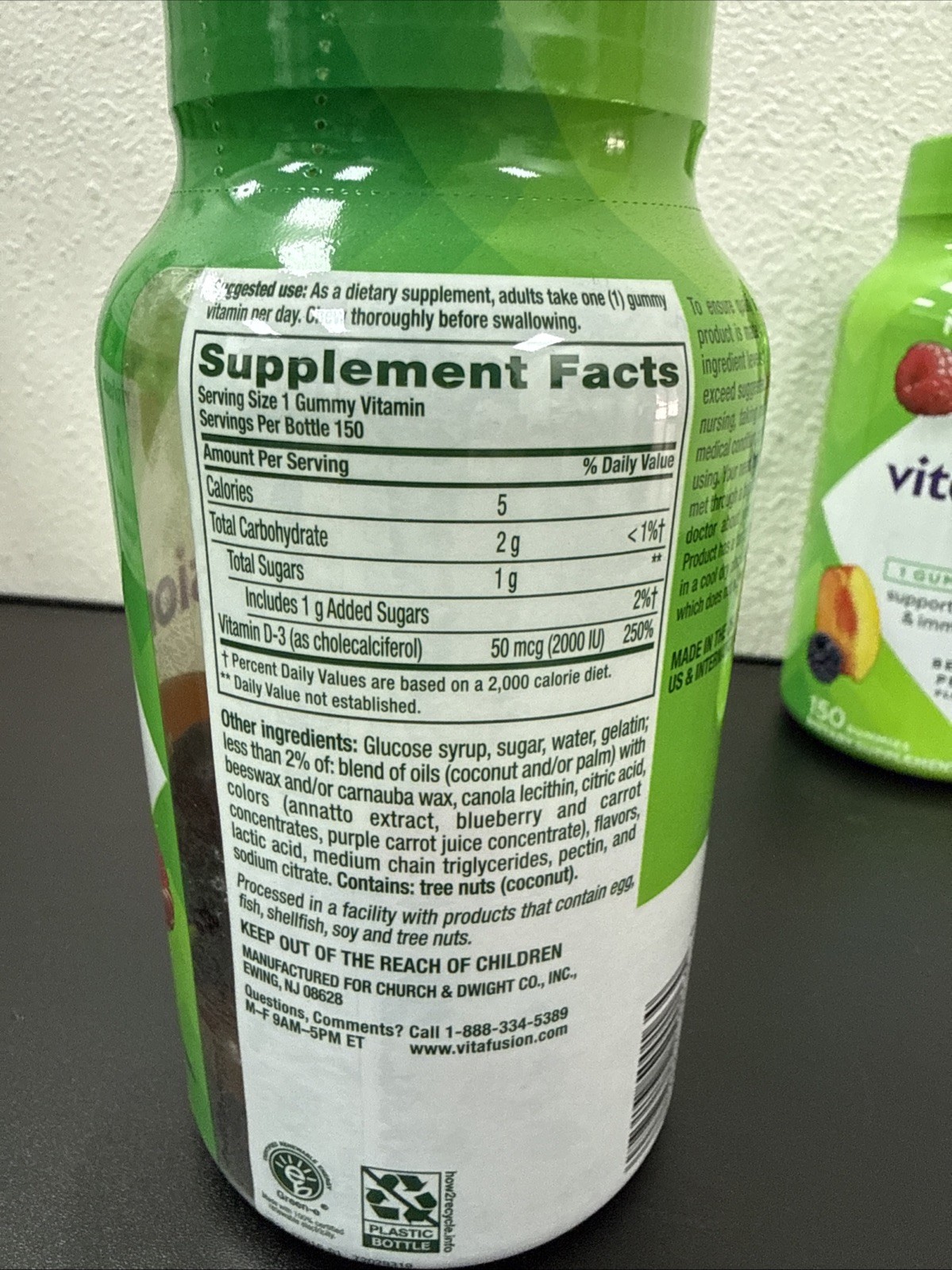 4 Pack – vitafusion Vitamin D3 Gummy Vitamins 150 Ct Berry & Peach EXP 02/2027